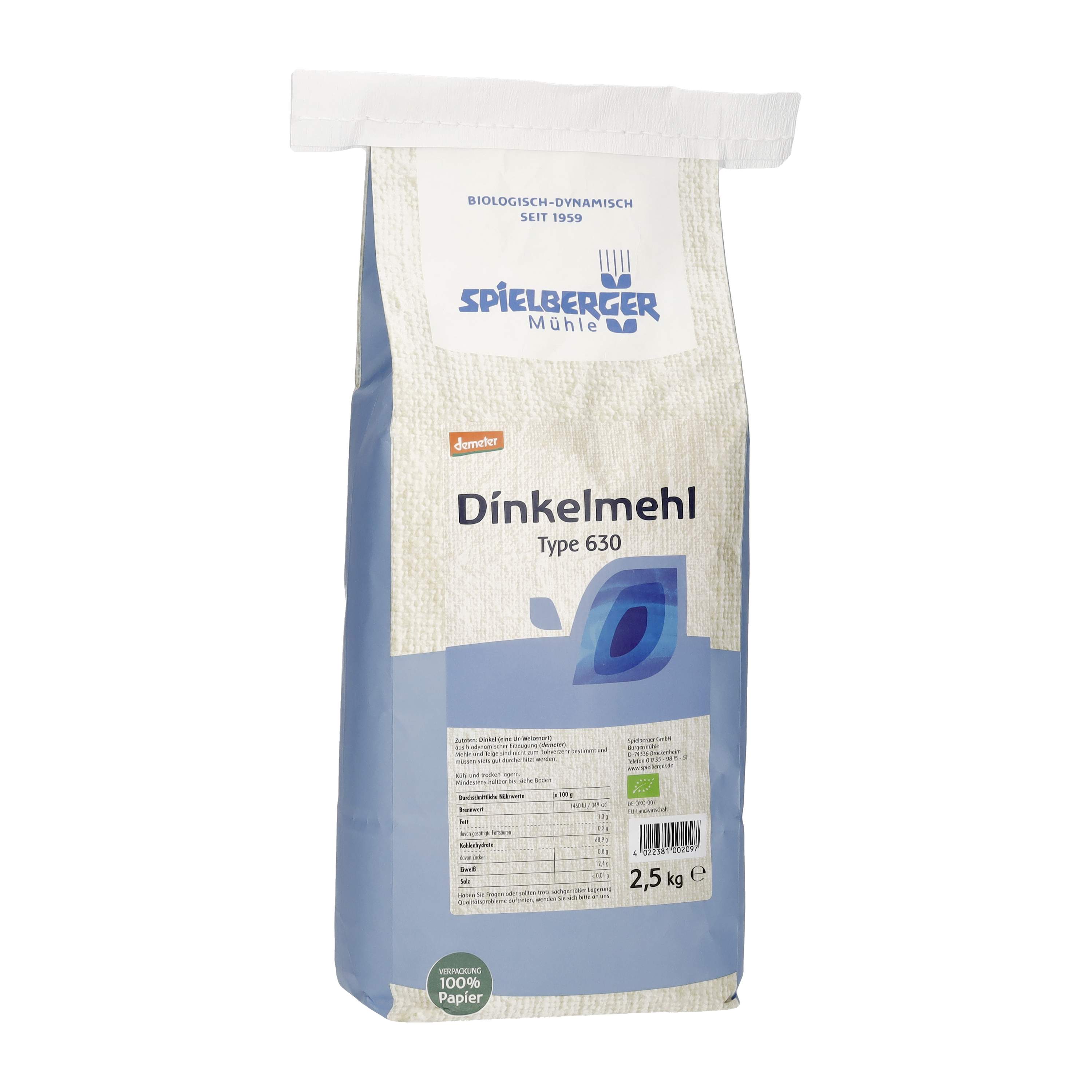 Dinkelmehl 630er 2,5 kg Demeter