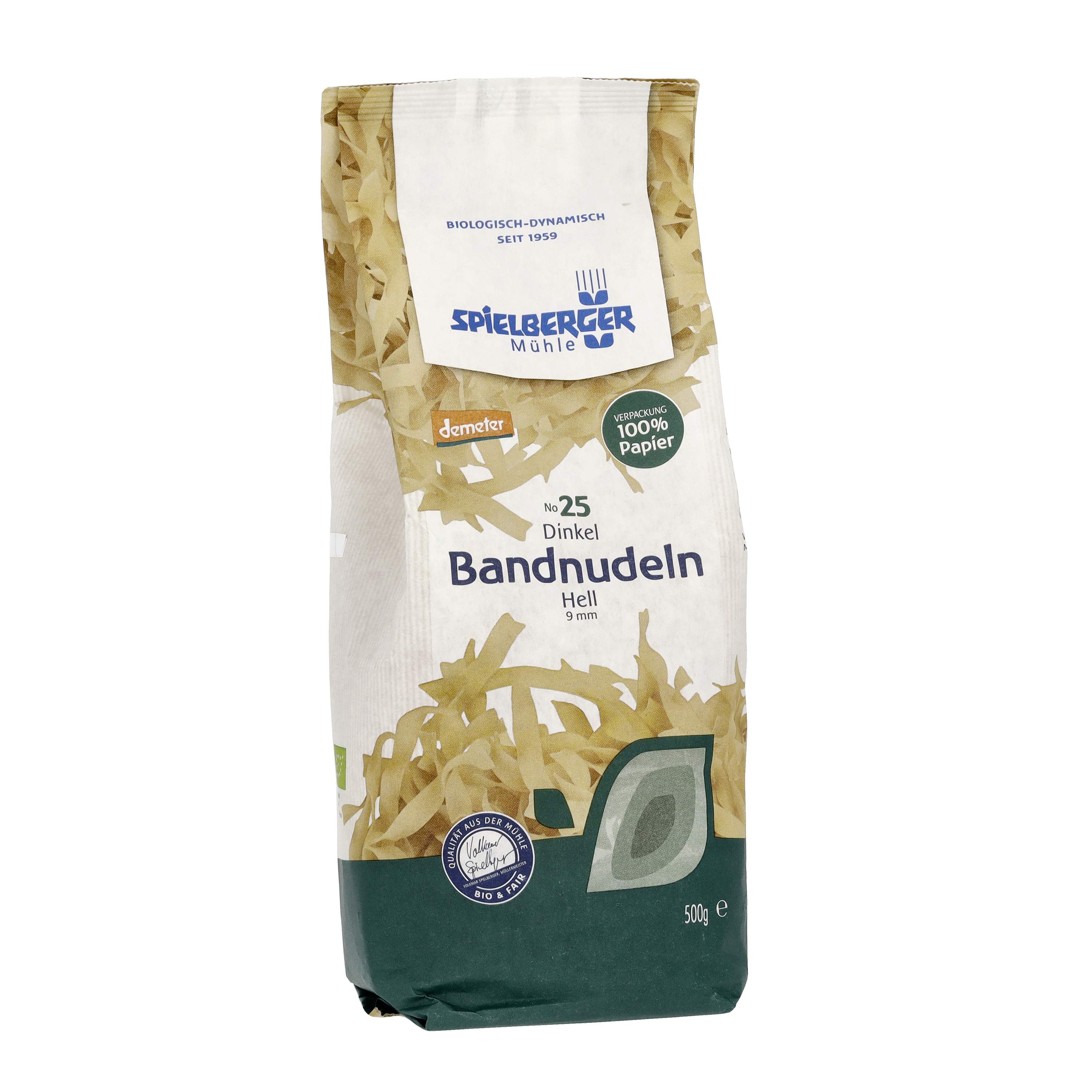 Dinkel Bandnudeln hell 9mm, DEMETER