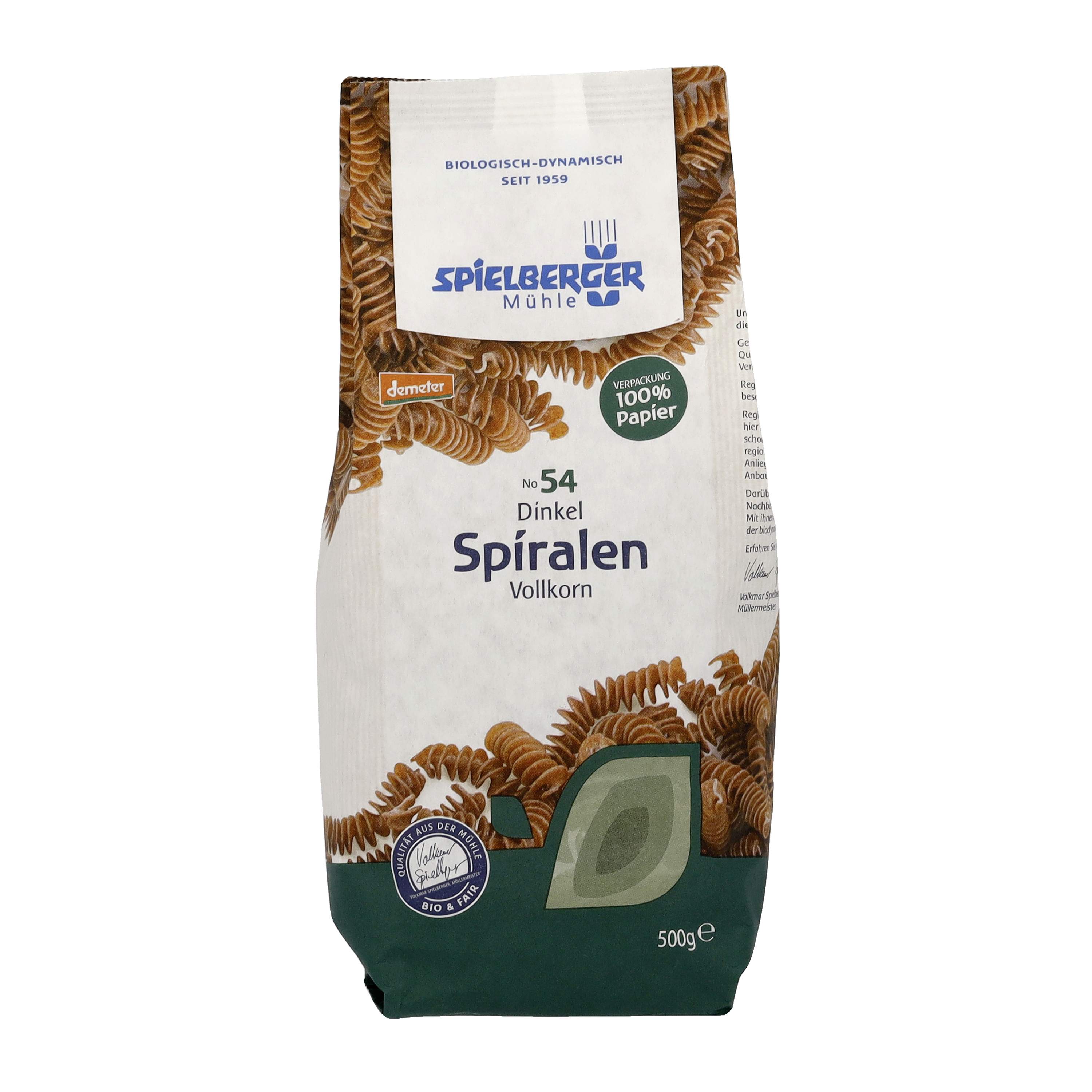 Dinkel Spiralen Vollkorn