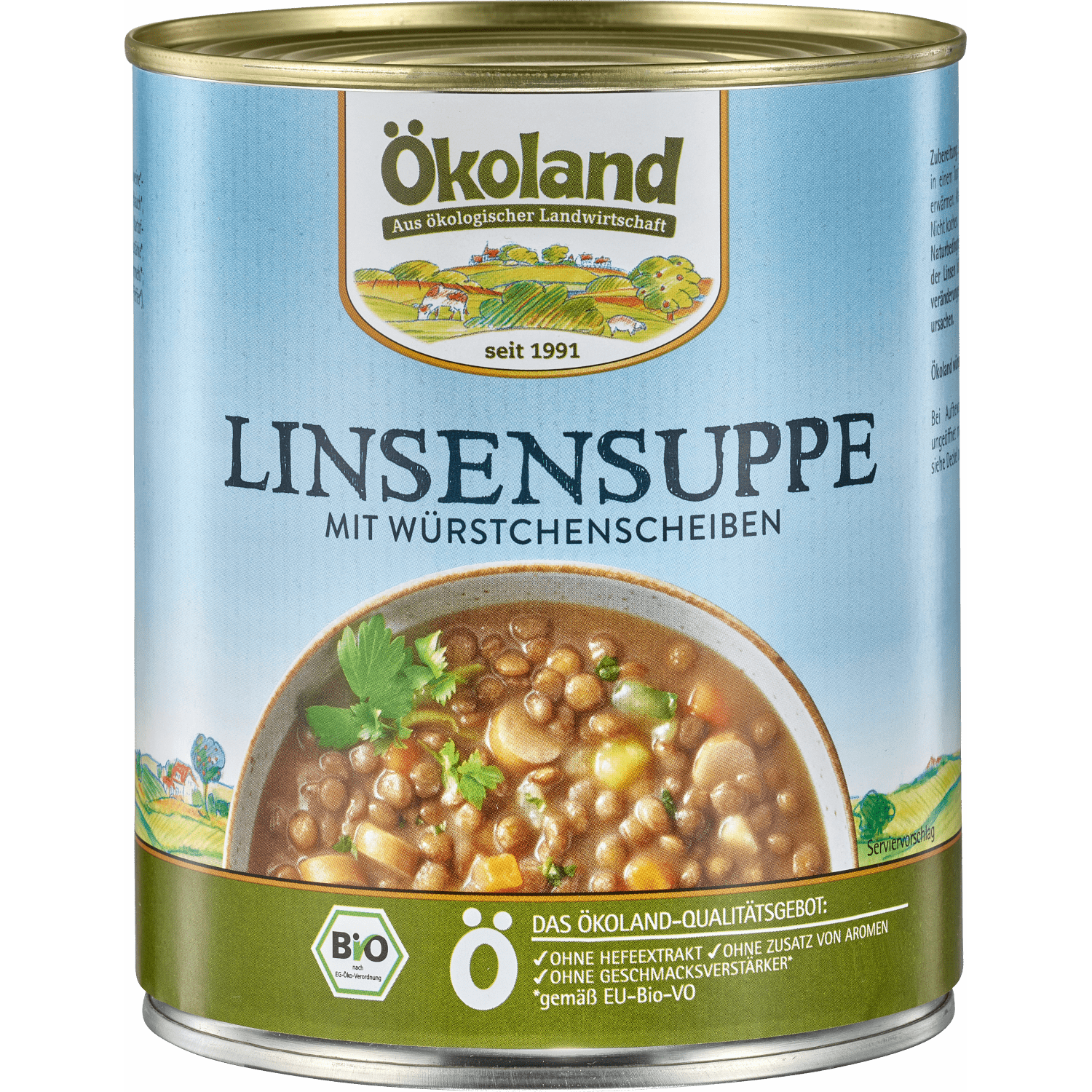 Linsensuppe (800g) mit Würstchenscheiben