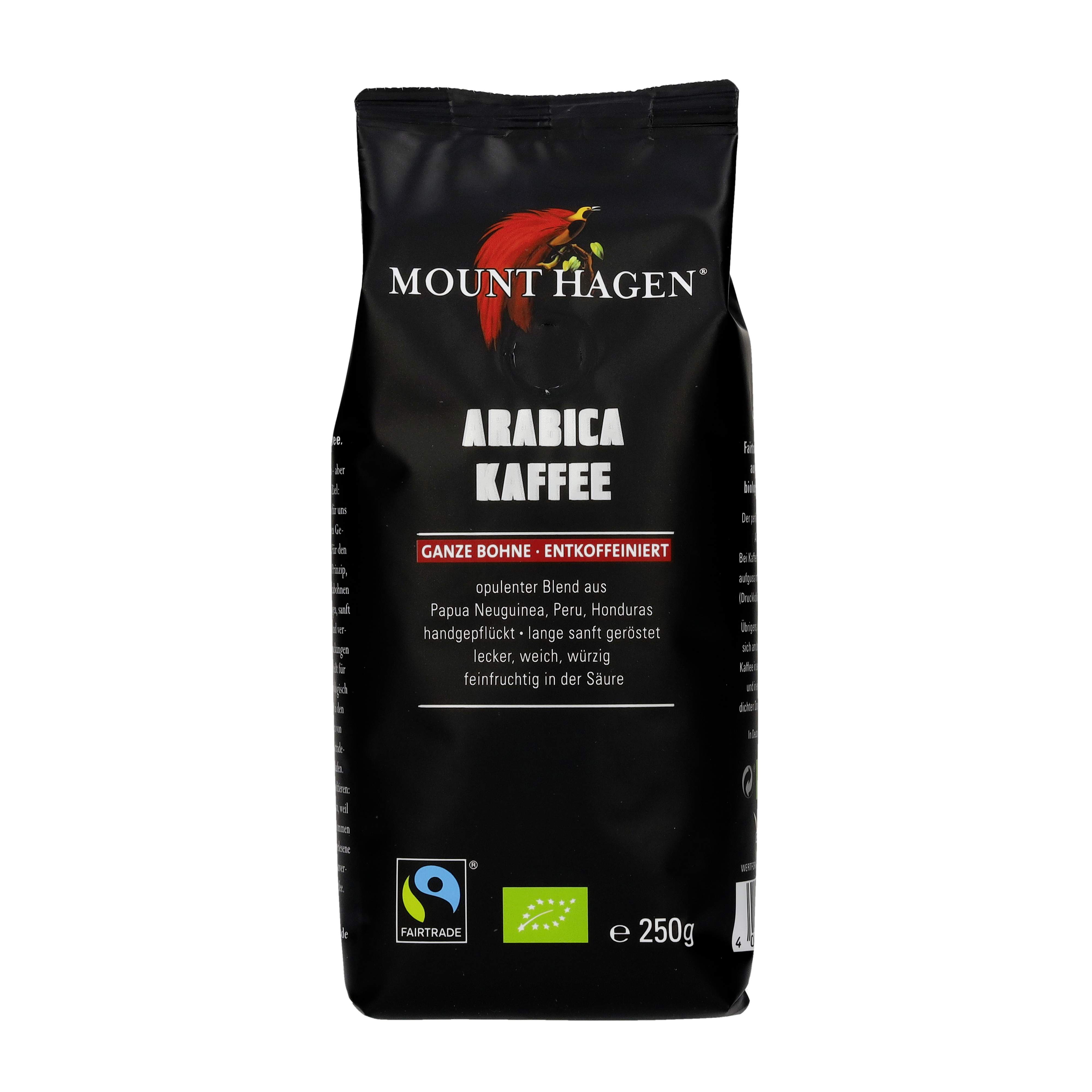 Röstkaffee, ganze Bohne, entkoffein 250 g