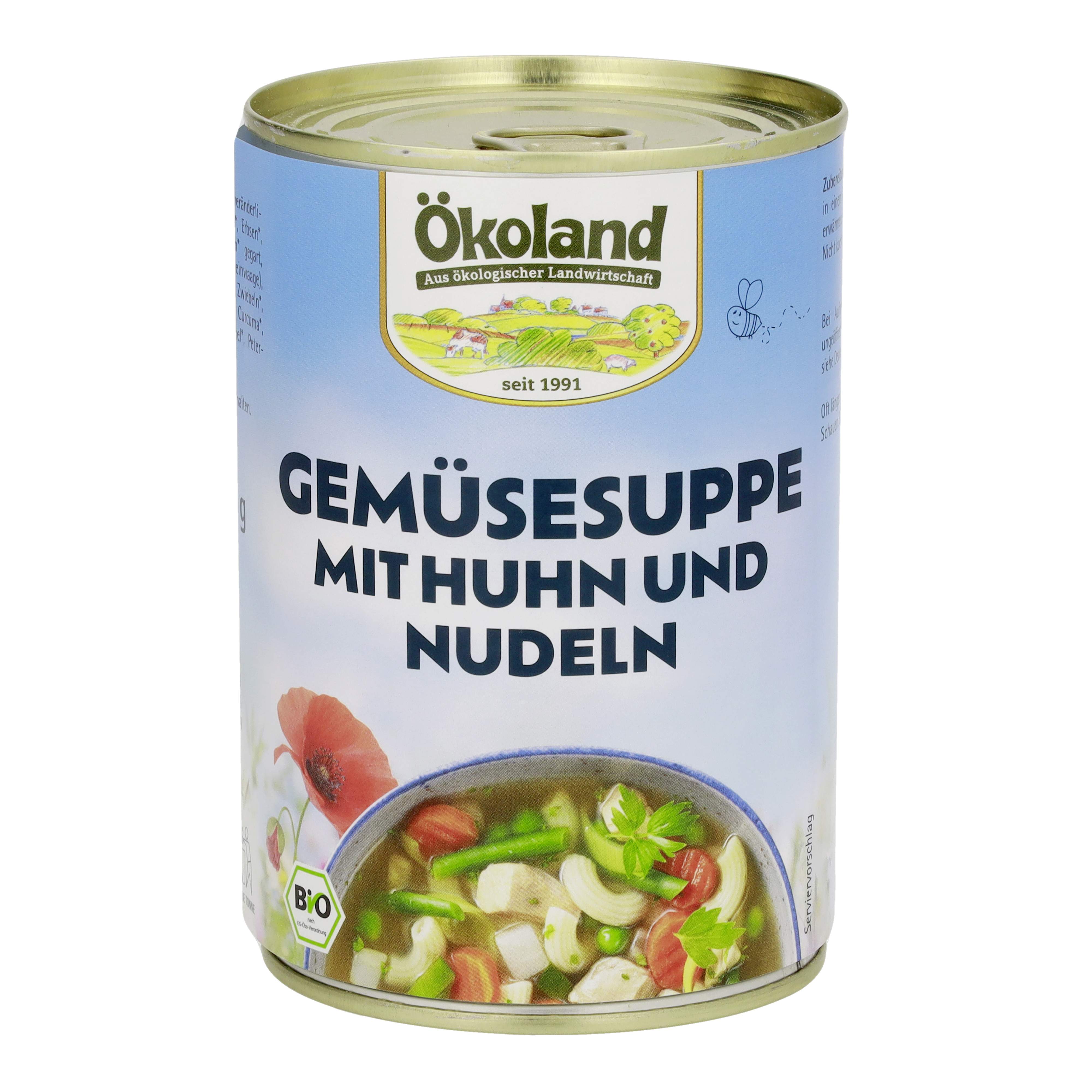 Gemüsesuppe mit Huhn, Ökoland